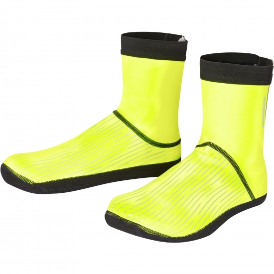 Madison Stellar Open Sole Overshoes, black / hi-viz yellow - small