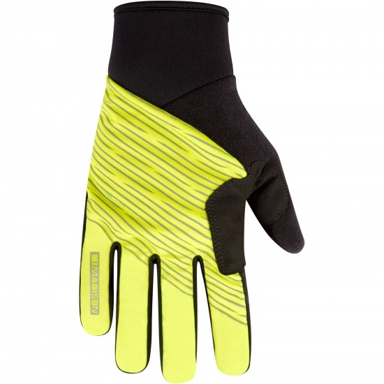 Madison Stellar Youth Reflective Windproof Thermal Gloves, hi-viz yellow - age 5-6