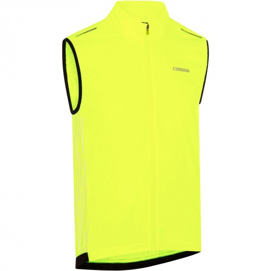Madison Stellar Reflective Windproof Men's Gilet, hi-viz yellow - small