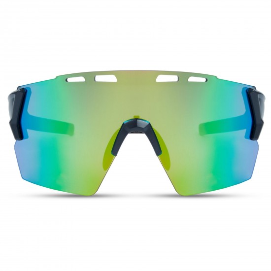 Madison Eyewear Stealth Sunglasses - matt dark grey / green mirror