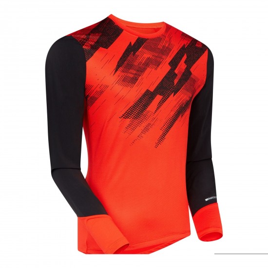 Madison Flux Youth Long Sleeve Trail Jersey, magma red / black - age 6-8