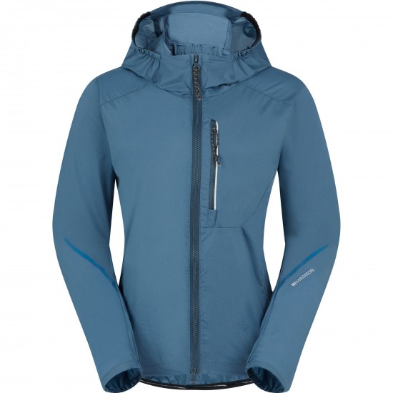 Madison Roam Women's Lightweight Windproof Packable Jacket, lake blue - size 12