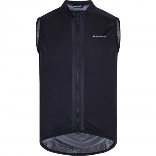 Madison Flux Men's Ultra Packable Waterproof Gilet, black - small