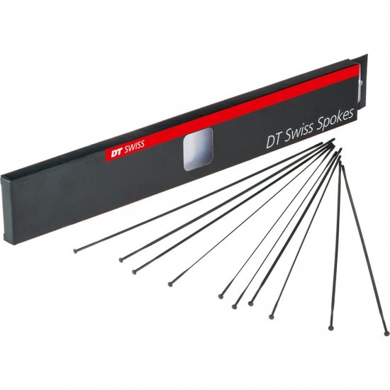 DT Swiss Aero Comp Wide Straight Pull Spokes 14 g = 2 mm box 20, black, 296 mm