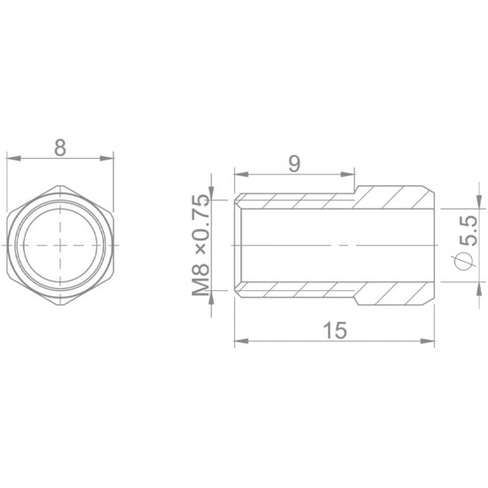 Aztec Threaded Shroud M8 x 0.75 Hayes 8 pieces
