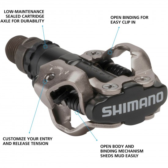 Shimano PD-M520 MTB SPD pedals - two sided mechanism, black