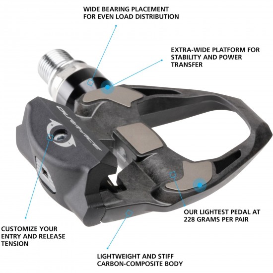 Shimano PD-R9100 Dura-Ace SPD SL Road pedals, carbon, black