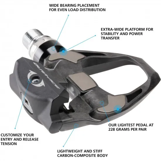Shimano PD-R9100 Dura-Ace SPD SL Road pedals, carbon, black