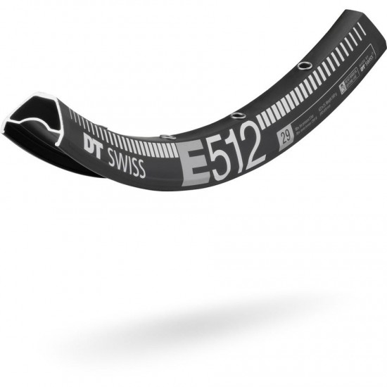 DT Swiss E 512 Sleeve-joined disc-specific 32 hole Presta-drilled black - 27.5 Inch