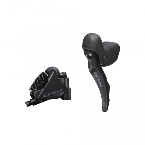 Shimano BL-RX600 GRX hydraulic disc brake lever bled with BR-RX400 calliper, left rear