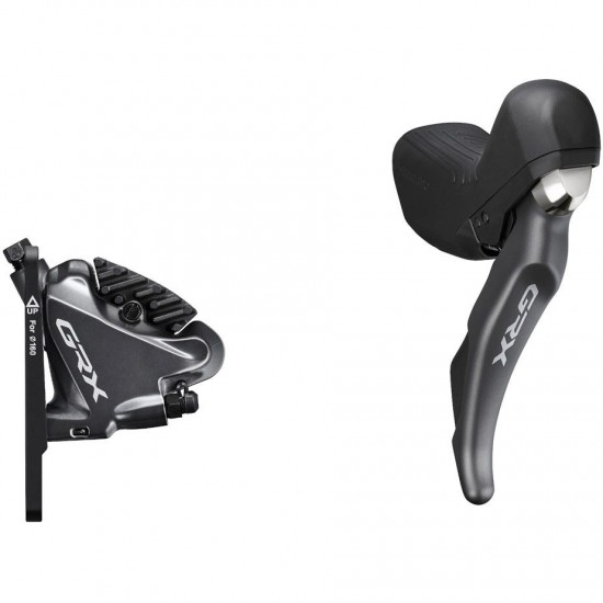 Shimano BL-RX810 GRX hydraulic disc brake lever bled with BR-RX810 calliper, left rear