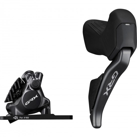 Shimano ST-RX825 GRX Di2 12-speed STI bled with BR-RX820 calliper, right front
