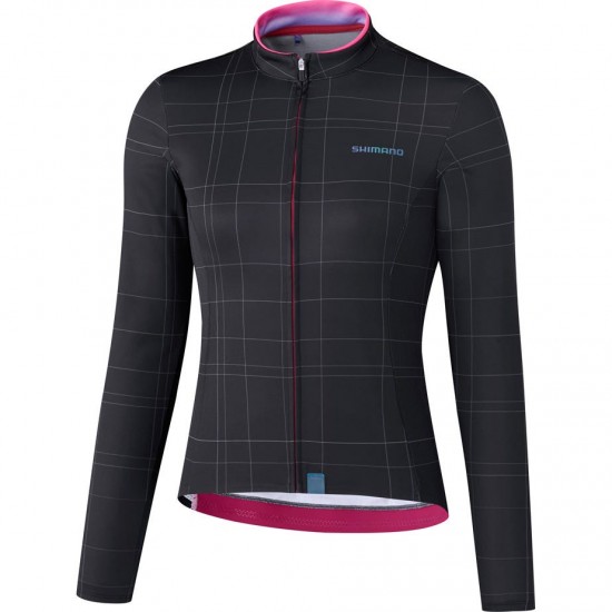Shimano Clothing Women's Kaede Thermal Jersey, Black, Size S