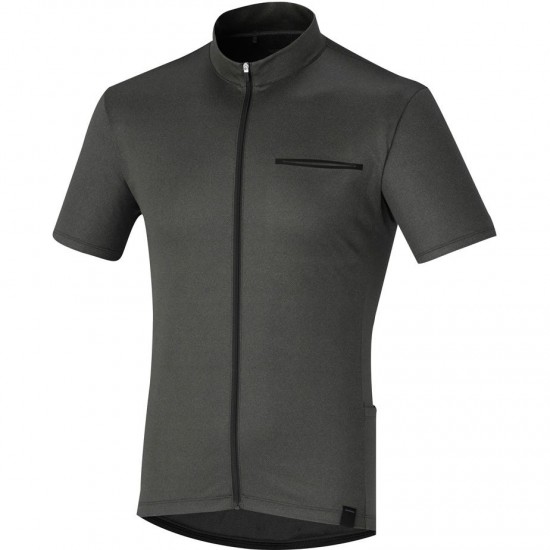 Shimano Clothing Men's Transit Pavement Jersey, Black Denim, Size S