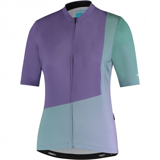 Shimano Clothing Women's, Sumire Jersey, Purple/Green, Size S