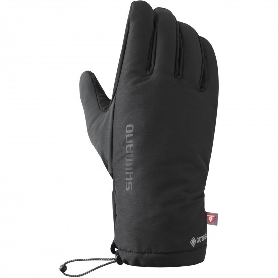 Shimano Clothing Unisex, GORE-TEX© GRIP PRIMALOFT© Gloves, Black, Size S