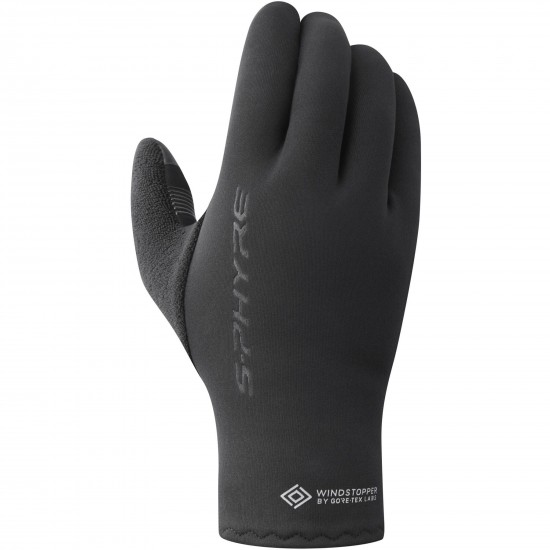 Shimano Clothing Unisex, S-PHYRE Thermal Gloves, Black, Size S