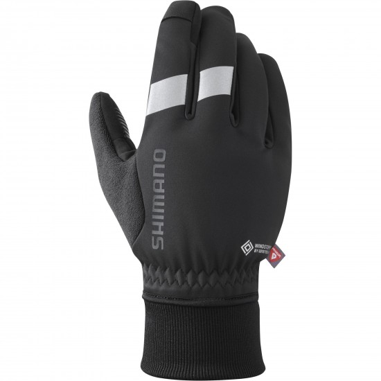 Shimano Clothing Unisex, WINDSTOPPER© PRIMALOFT© Gloves, Black, Size S