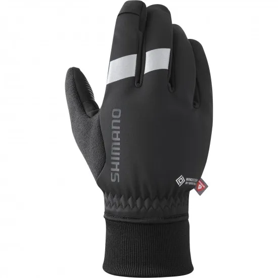Shimano Clothing Unisex, WINDSTOPPER© PRIMALOFT© Gloves, Black, Size S