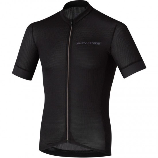 Shimano Clothing Men's, S-PHYRE Short Sleeve Jersey, Black, Size L