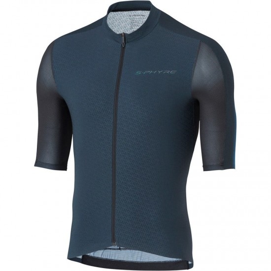 Shimano Clothing Men's, S-PHYRE FLASH Short Sleeve Jersey, Black/Green, Size S