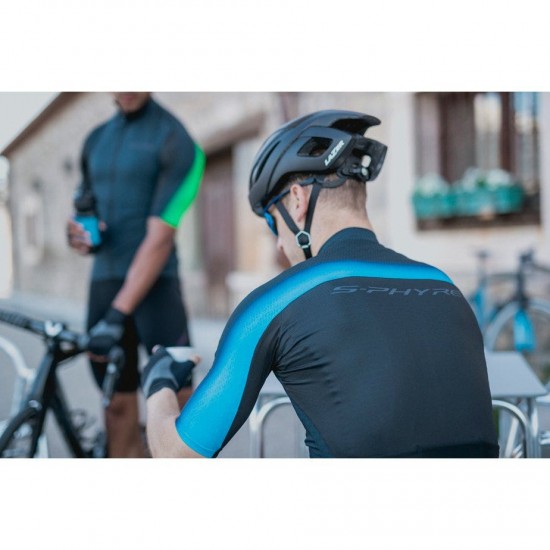 Shimano Clothing Men's, S-PHYRE FLASH Short Sleeve Jersey, Black/Green, Size S