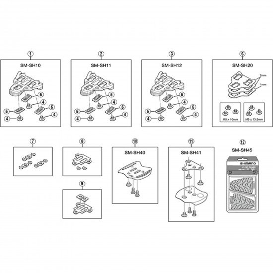 Shimano Clothing Cleat Nut Set, RC9, Set for One Shoe