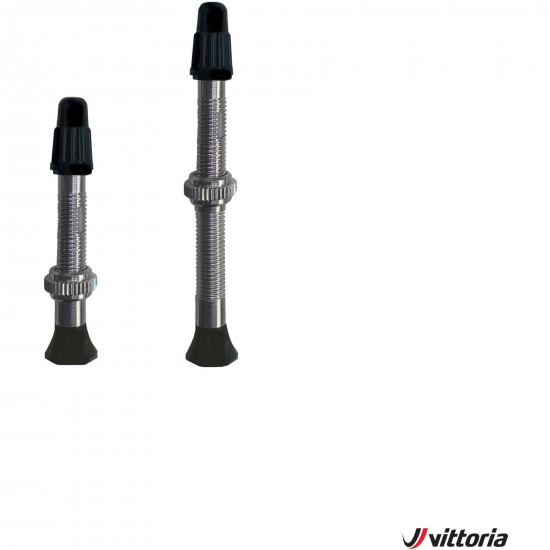 Vittoria Set Tubeless Valve Brass Silver 40mm (2 Pcs)