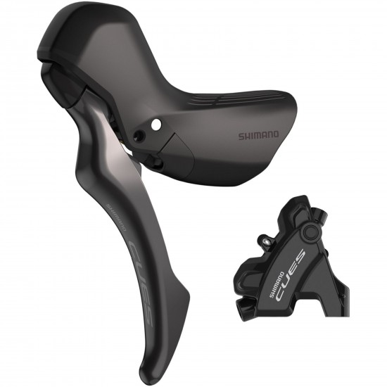 Shimano BL-U6030 CUES hydraulic disc brake lever bled with BR-U6030 calliper, left rear
