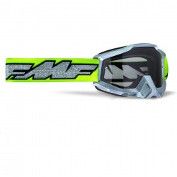 FMF POWERBOMB Goggle Silver Lime - Clear Lens