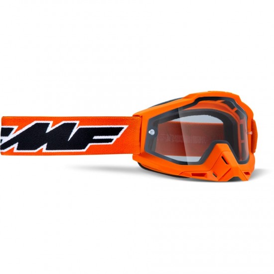 FMF POWERBOMB Enduro Goggle Rocket Orange Clear Lens