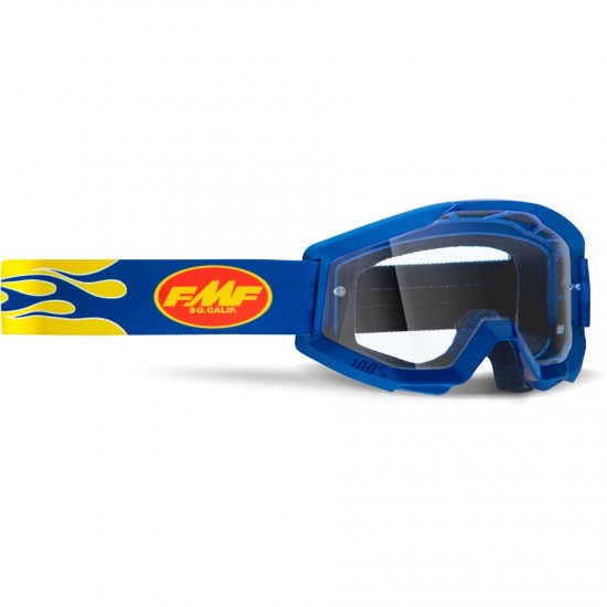 FMF POWERCORE Goggle Flame Navy Clear Lens