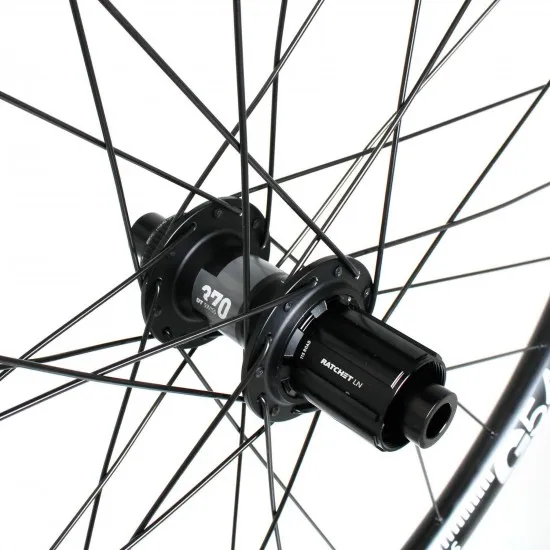 M Part Wheels Gravel Rear Wheel DT 370 CL Hub TA 142x12mm G 540 Rim TLR black 650B