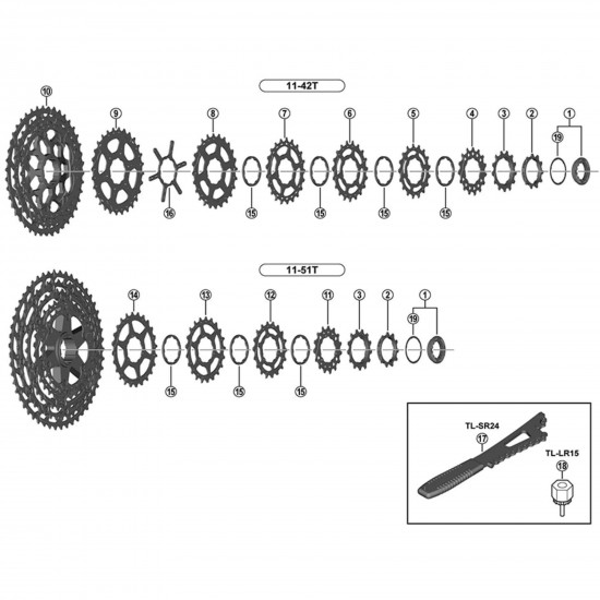 Shimano CS-M5100 cassette sprocket, 21T N