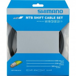 Shimano MTB gear cable set, OPTISLICK coated stainless steel inners, black