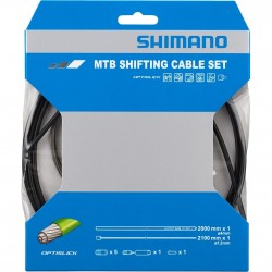 Shimano MTB gear cable set for rear only, OPTISLICK coated stainless steel inners, black