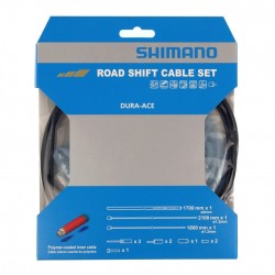 Shimano Road gear cable set, Polymer coated inners, black