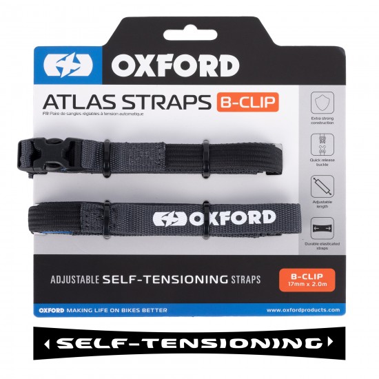 Oxford Atlas B-Clip 17mm x 2.0M Asphalt (Pair)