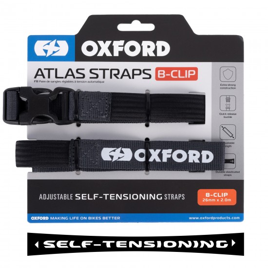 Oxford Atlas B-Clip 26mm x 2.0M Asphalt (Pair) Oxford Atlas B-Clip 26mm x 2.0M Asphalt (Pair)