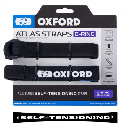 Oxford Atlas D-Ring 26mm x 1.2M Black (Pair) Oxford Atlas D-Ring 26mm x 1.2M Black (Pair)