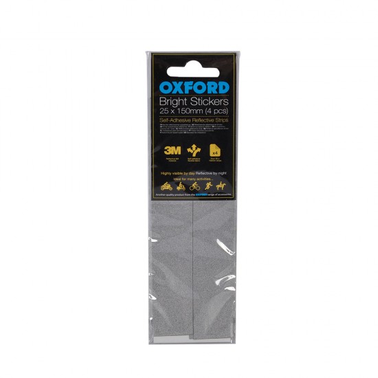 Oxford Bright Stickers - Reflective 25 x 150mm (4 pcs) Oxford Bright Stickers - Reflective 25 x 150mm (4 pcs)