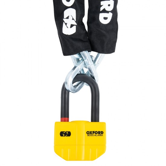 Oxford Boss Alarm 14mm Yellow + 12mm x 1.2m Chain Oxford Boss Alarm 14mm Yellow + 12mm x 1.2m Chain