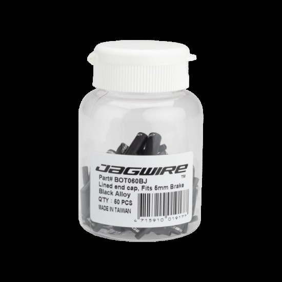 Jagwire End caps Lined - 5mm Brake - Alloy Jagwire End caps Lined - 5mm Brake - Alloy