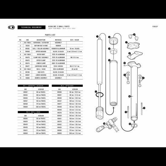 Crankbrothers Seatpost Highline 3 Quill Assy 200mm