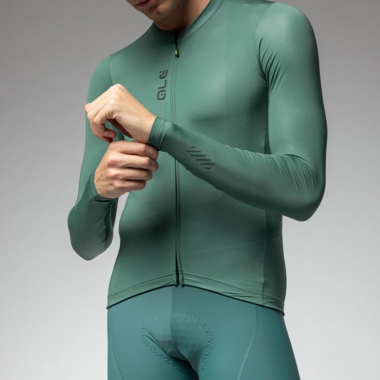 Ale Clothing Colour Block Pragma Long Sleeved Jersey Moss Green L Ale Clothing Colour Block Pragma Long Sleeved Jersey Moss Green L