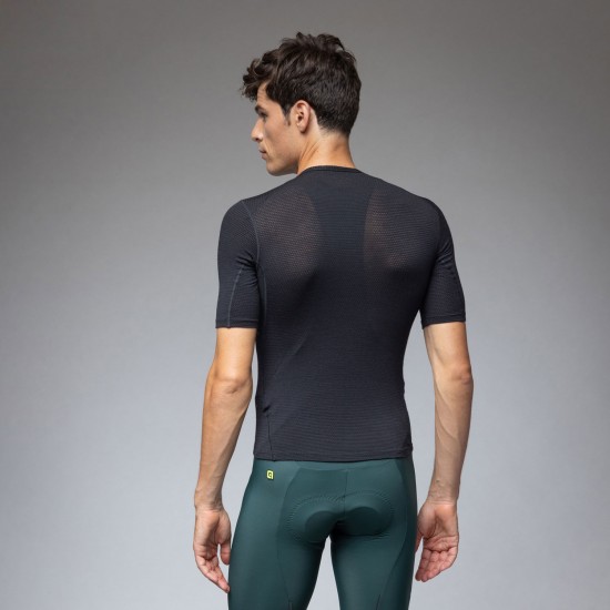 Ale Clothing Merino Intimo Mens Short Sleeved Baselayer Black M/L Ale Clothing Merino Intimo Mens Short Sleeved Baselayer Black M/L
