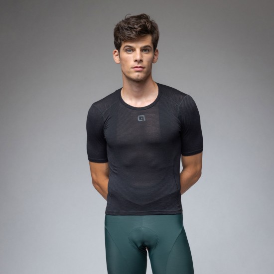 Ale Clothing Merino Intimo Mens Short Sleeved Baselayer Black M/L Ale Clothing Merino Intimo Mens Short Sleeved Baselayer Black M/L