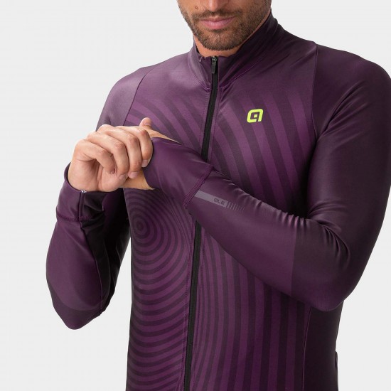 Ale Clothing Green Digital PR-R Long Sleeved Jersey Eggplant L