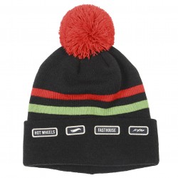 FASTHOUSE EXPRESS HOT WHEELS POM BEANIE 2022: BLACK/RED ONE SIZE