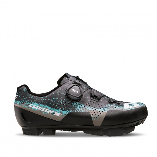 Gaerne Lampo Ladies MTB Shoes 2025: MATT BLACK GREY AZURE 37 Gaerne Lampo Ladies MTB Shoes 2025: MATT BLACK GREY AZURE 37